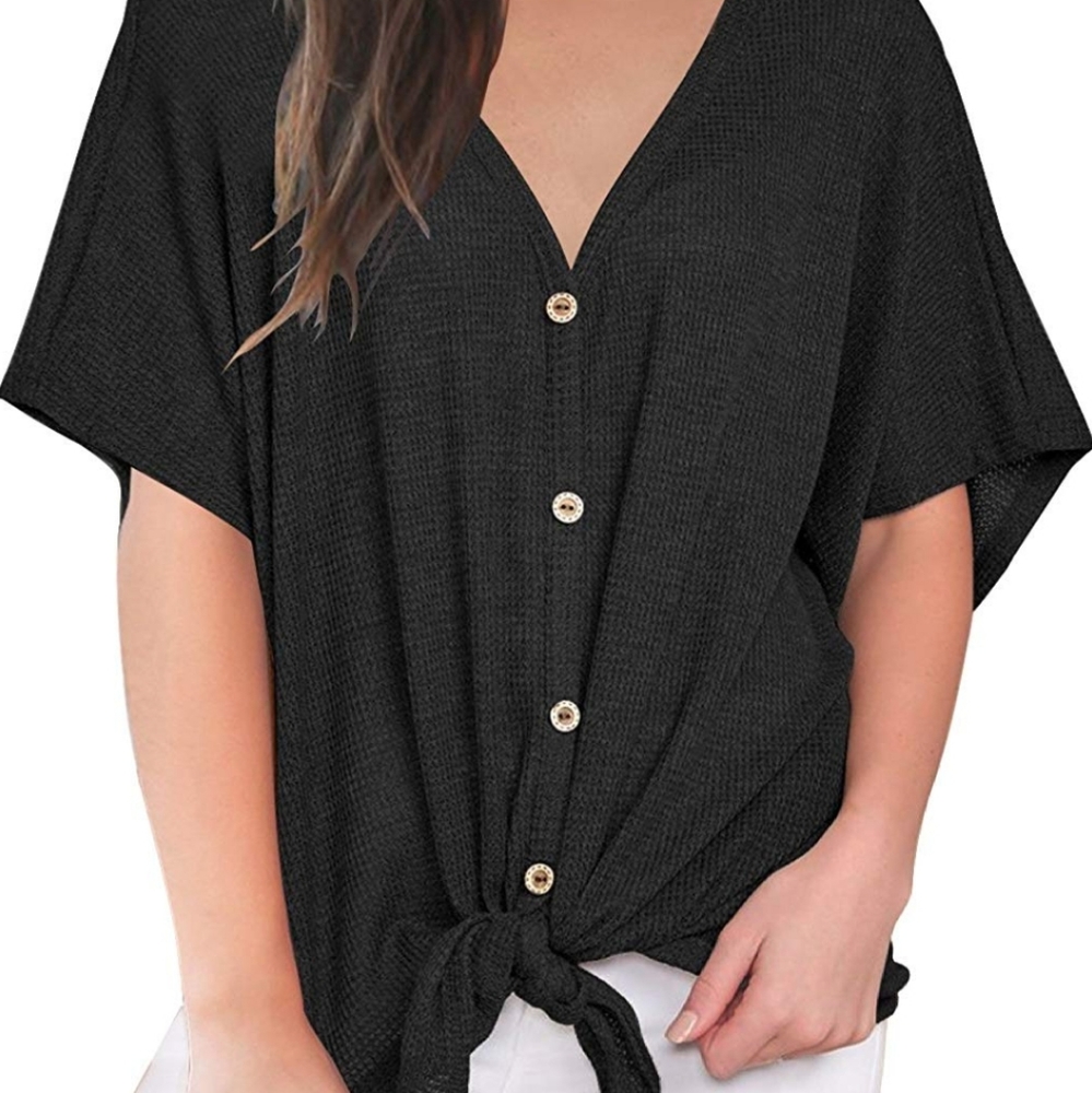 Plus size front tie top